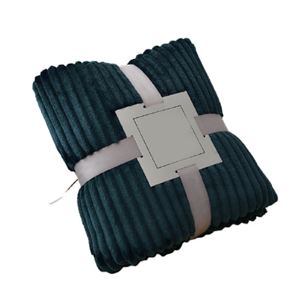 Stort Flanell Fleece Tæppe 100x150cm Polyester Blødt Behageligt Let Luksus Sengetæppe til Dark Green