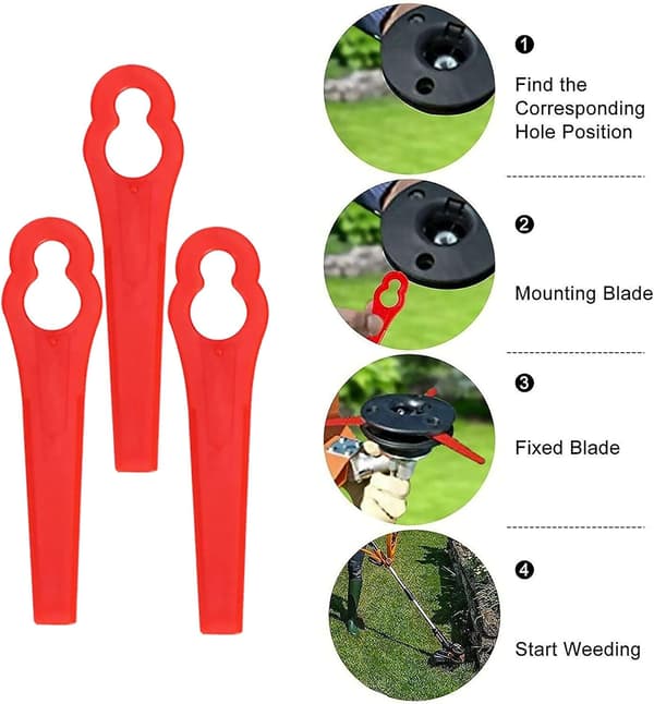 60 st grästrimmerblad, plastbyten
