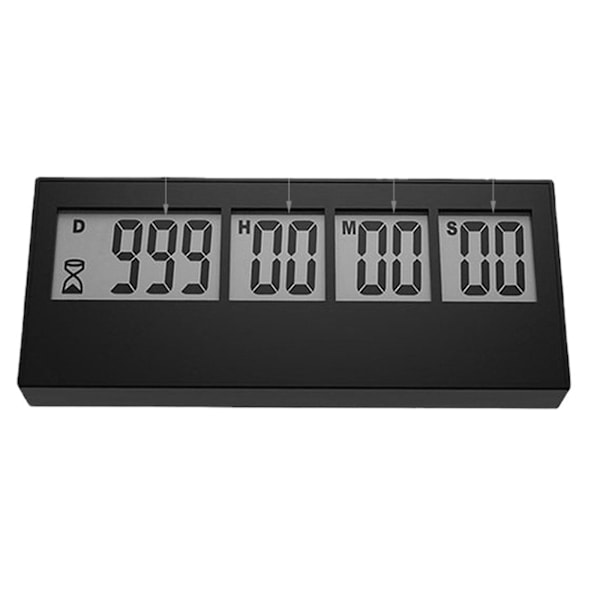 Digital 999 Dagers Nedtellingstimer Display Klokker for Pensjon Ferie Black