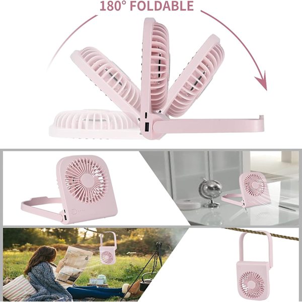 Bordventilator, Mini USB-ventilator, Kraftig Luftstrøm, 4 Hastigheder, Bærbar Ventilator