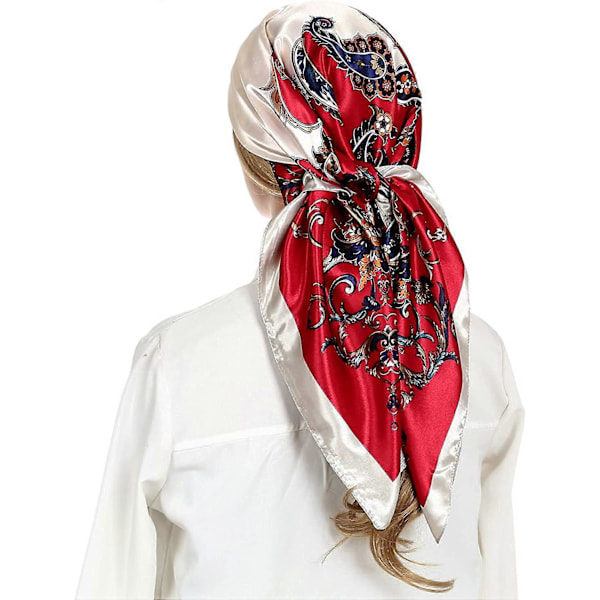 Huvudscarf i Silkesatin - Olaof Scarf för Kvinnor, Sova, Kvadratisk, Designer Bandana Olaof Scarf Style 7