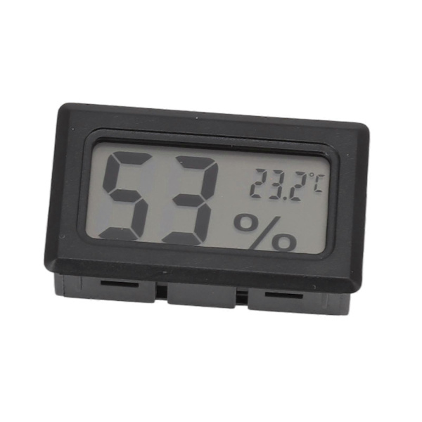 Svart Digital LCD Hygrometer Termometer för Cigarrlåda Skåp
