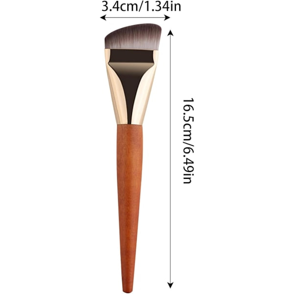 Foundation Blending Brush, Træhåndtag Flydende Foundation Brush | Ansigts Makeup Værktøj, Professionel Kontur Brush