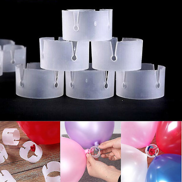 50/100 stk Hvelvballongspenne Festballongklips Ringer Kobling 100pcs