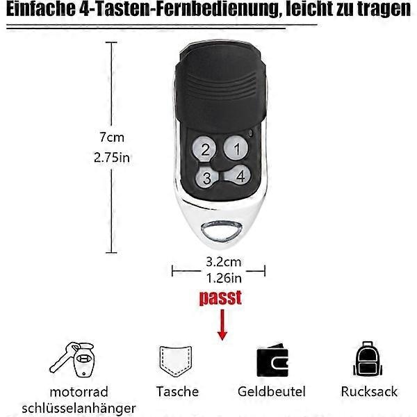 Crawford EA433 2KS/4KS Handhållen Sändare - 2-pack - 433.92MHz Scroll Code Fjärrkontroll