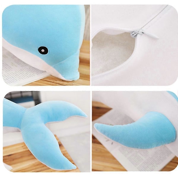 Dolphin Plyschdjur Kudde Super Mjuk Delfin Havs Djur Plyschleksaker Dockor Sov Kudde för Pojkar Flickor Presenter Snabb Grey 50CM