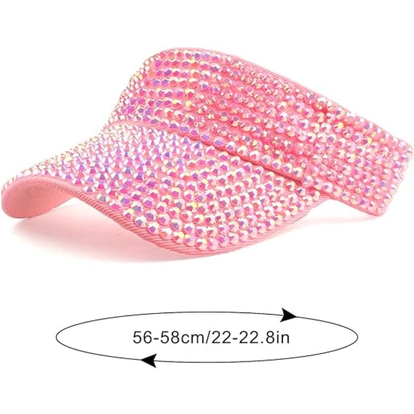 Bling Rhinestones Sport Solskjerm Hatter Justerbar Sommer Cap Visor Caps for Kvinner Jenter