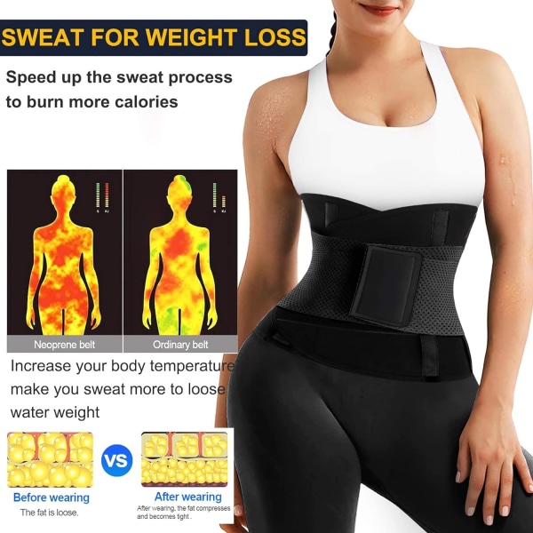 Kvinners midjetrenerbelte Svette midjetrimmer Tummy Control Body Shaper Trenings Sports Girdles Band XXL