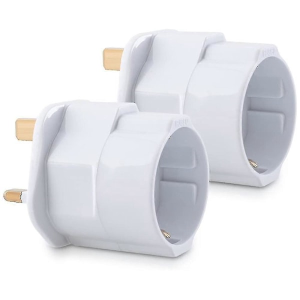 2x Reiseadapter Plugg For England - Reiseplugg Strømadapter Eu Til Uk Stikkontakt - Reiseplugg White
