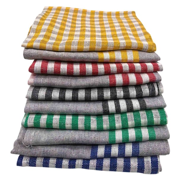 10x køkkenhåndklæder i bomuld - Vintage stil flerfarvet