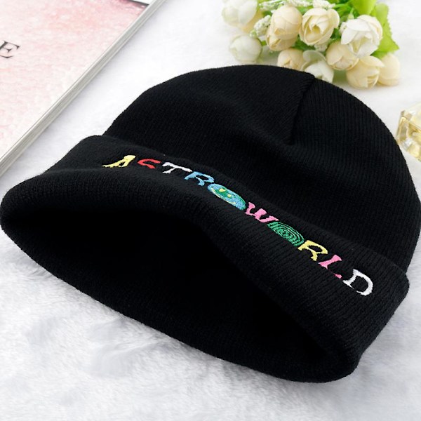 Travi$ Scott Neulohattu Uusi Astroworld Beanie-Korkki Astroworld S black white letter