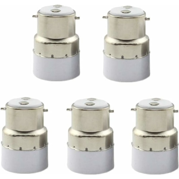 5-pak B22 til E14 lyspæreadapter B22 sokkeladapter til standard E14 adapter lampeholder