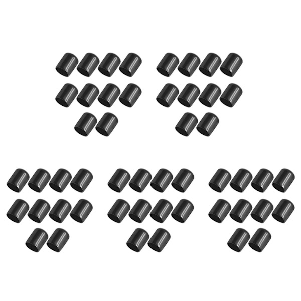 50 st Gummiändkåpor 16mm ID PVC Runda Rörskyddsskruvtrådskydd