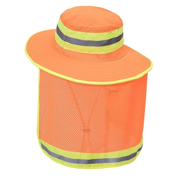 Rangerhatt med hög synlighet, hinkhatt med nackklaff, reflekterande säkerhetshatt Orange