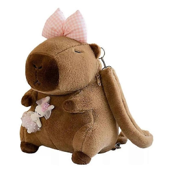 Plysch väska ryggsäck formad som capybara, plyschryggsäck B