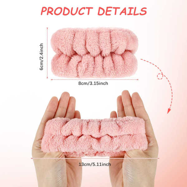 4 par handledsspa tvättband mikrofiber handduksremmar handledsremmar för att tvätta ansiktet absorberande handledssvettband för att förhindra vätskespill (brun,
