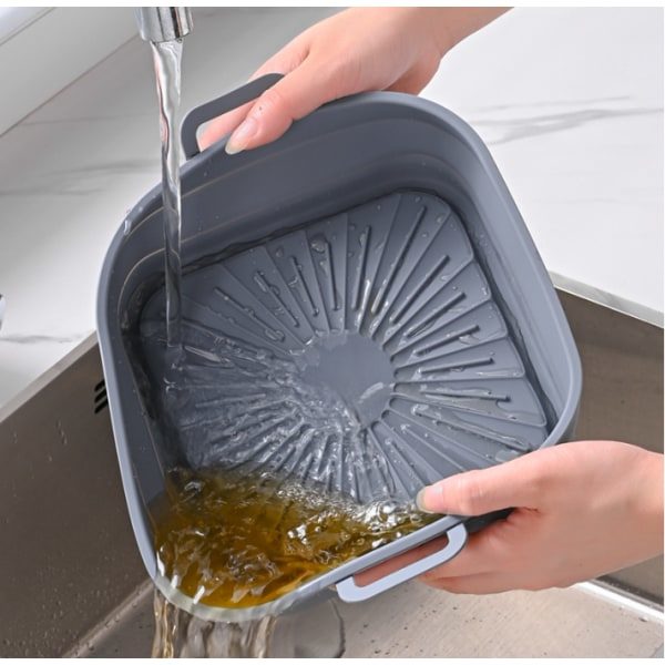 Sammenklappelig firkantet Air Fryer silikoneform