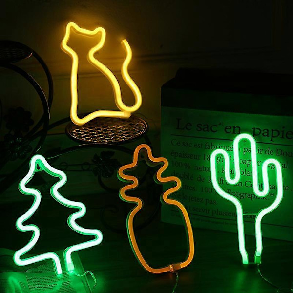 LED Neonljusskylt Väggdekor Nattlampa USB/Batteridriven Neon för Jul Födelsedagspresent Fest Barn Vardagsrum Bröllopsdekoration (Jul