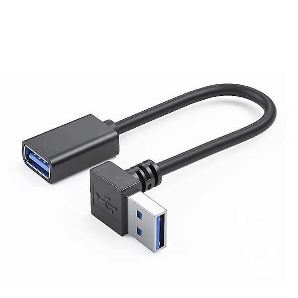Universal USB 3.0 Forlængerkabel med 90 graders bøjning til hjemmet og kontoret 2m Down Bend
