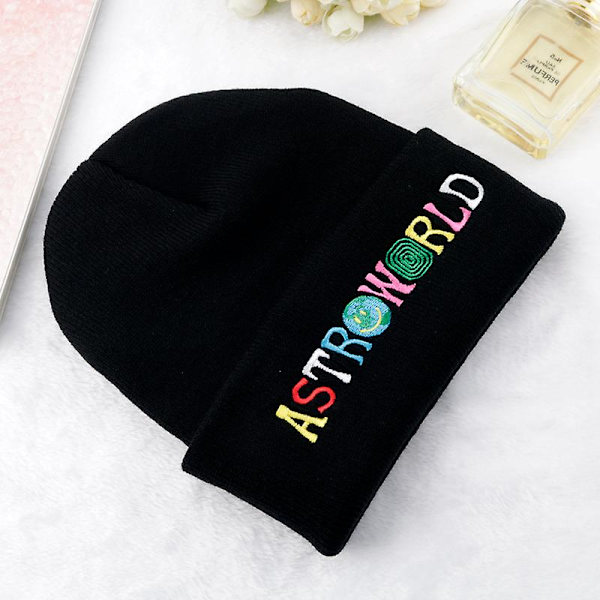 Travi$ Scott Neulohattu Uusi Astroworld Beanie-Korkki Astroworld S black red letter