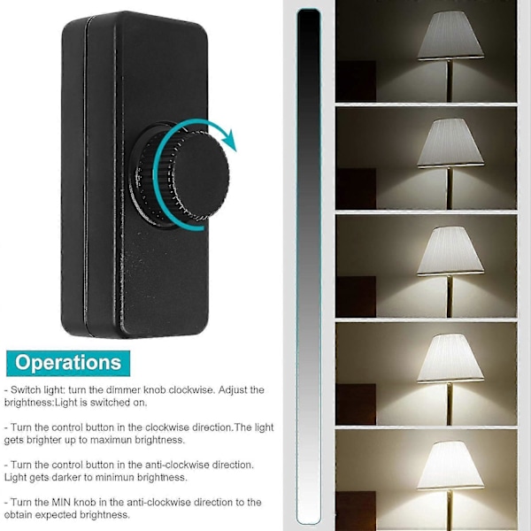 3-100 W:n LED-kiertohimmennin hehkulamppuihin, halogeenivaloihin, säädettävissä oleva LED-valaisin, musta -dd
