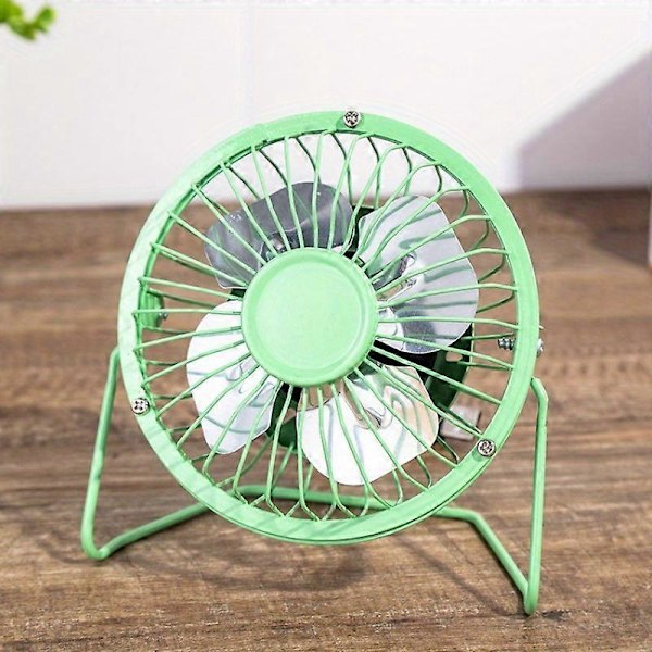 1 stk. Bordventilator, Bærbar USB Plug-in Lille Jernventilator, Lille Ventilator Til Kontor, Hjem, Elektrisk Ventilator Green