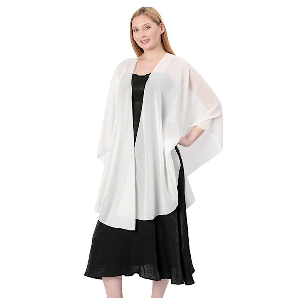 Chiffon Skjerf Stola Bolero Dame for Aftenkjole Festlig Bryllup cream-colored