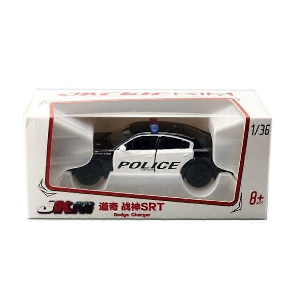 1:36 Challenger SRT -mittakaavan uusi leluvalmistettu malli vetävällä autolla lapsille lahjaksi F142 police withbox
