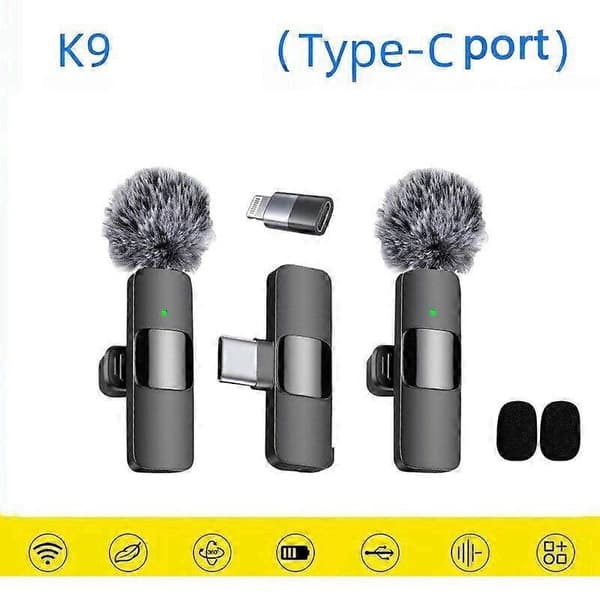 2024-Mini Trådlös Lavalier Mikrofon Mic Telefon För iPhone Typ C Inspelning Vlog-QM