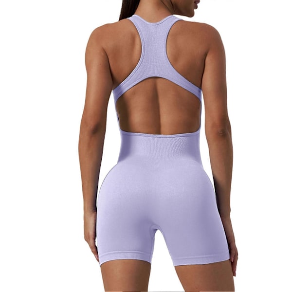 Personlig Slimming Jumpsuit Shorts Åndbare Hurtigtørrende Shorts til Træning Cykling Purple M