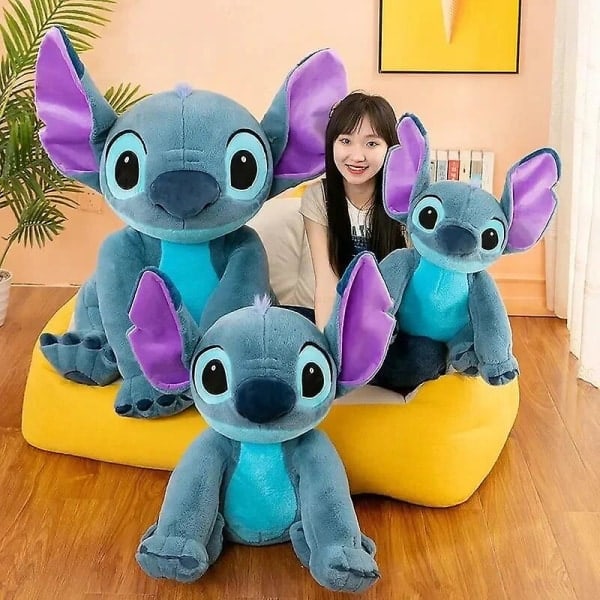 2024 Stor størrelse Lilo og Stitch plysjleke Tegneserie Kawaii Dyrepar par sovepute Mykt materiale leketøy for barn Gave Stitch 45cm 45cm