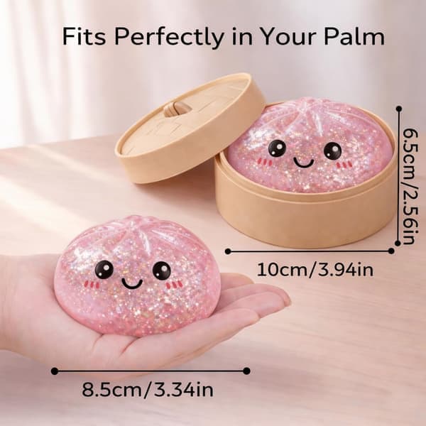 Dumpling Squishies Mystery Box, Mjuk Dumpling Stressavlastande Sensorisk Leksak för Vuxna pink