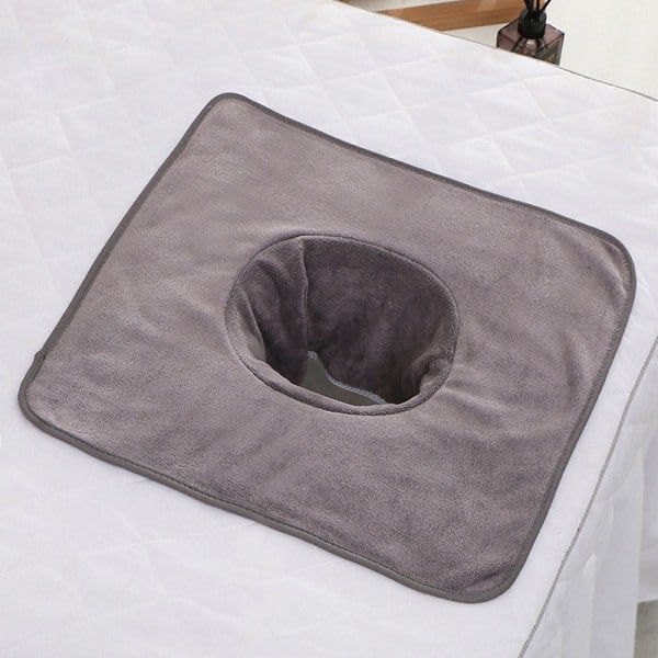 35*35cm Kauneusalan SPA-hierontapöydän lankku Kasvojen pyyhe reiällä Gray