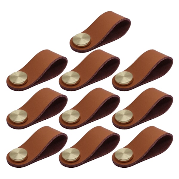 Hardware Lær Håndtak Robust Flerbruks Skaphåndtak For Soverom F3420 Caramel Brown