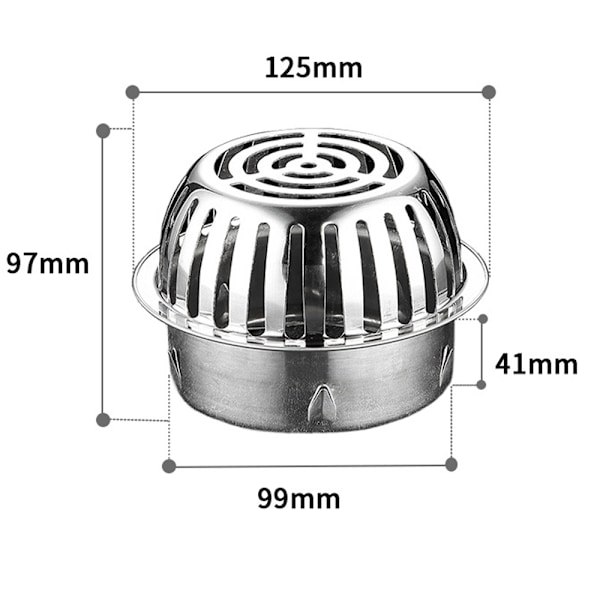 MH-(Diameter: 110mm) 304 Takrennerist i rustfritt stål - Gutt