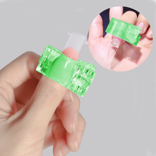 5 st Polygel nagelklämmor, nagelspetsklämma för snabbbyggande gel, transparenta nagelklämmor, nagelkonstverktygsklämma