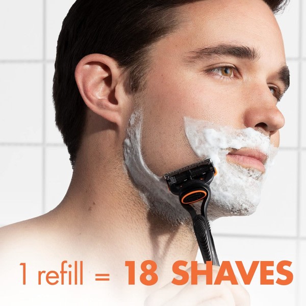 16 miesten partakoneen pakkaus Fusion 5 -yhteensopivilla teriillä
