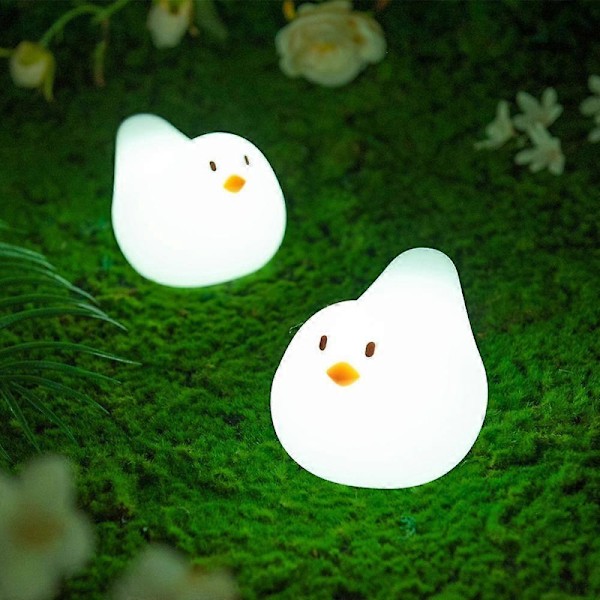 Sød Natlampe til Børn, Natlampe med Varmt Lys & Dæmpbar, Trykstyring Børnenatlampe, Genopladelige Natlamper til Småbørn, Kawaii Lampe til