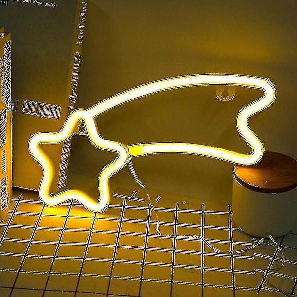 Meteor Neon Skilte Special LED Natlampe Vægdekoration Batteridrevet Til Hjem Soveværelse Bar