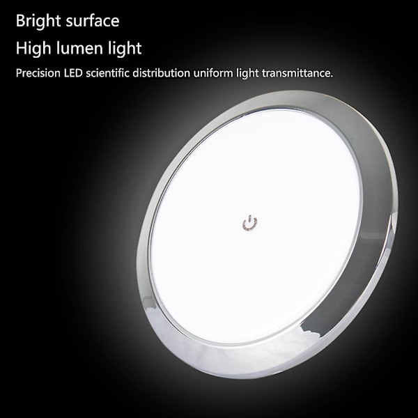 Takmonterad LED-Downlight 12V/24V Touch Switch Pucklampa Kupollampa för Husbil Marin Inredningstillbehör 12V 18cm