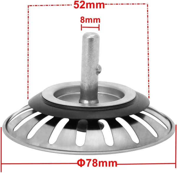 Avloppssil, rostfritt stål, diameter 78 mm