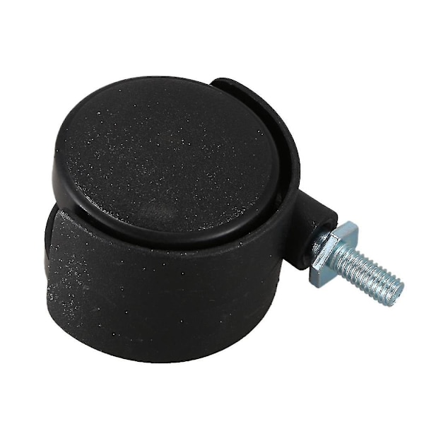 8 kpl 6 mm kiertetyllä varrella 40 mm kaksinkertaiset pyörivät pyörät mustat