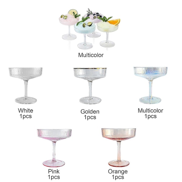 Glassbegre Festdrikke Kopp Gjenbrukbare Cocktailbegre Bar Vin Drikke 1/4 STK Pink 1pcs