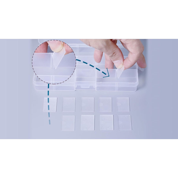 15-fack transparent smyckesförvaringslåda med justerbara avdelare för smycken, kosmetika, hantverk - 3-pack