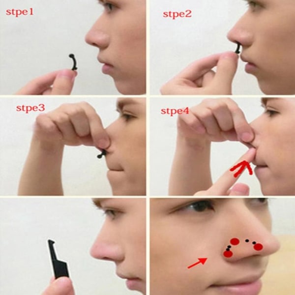 6./ sett Neseklips Korrektor Nese Opp Løfting Shaping Clip Nasal