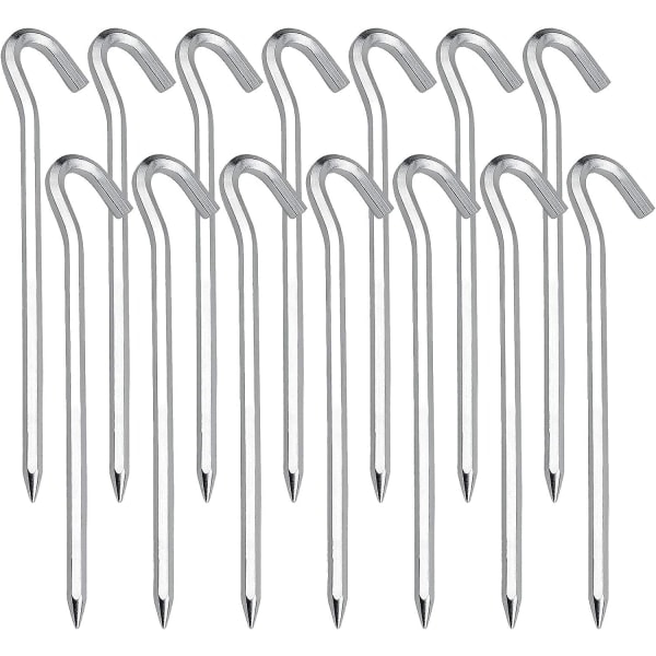 14 kpl Telttatukat Naula Koukut 6 x 180mm Raskaat Metalli Trampoliini Tatukat Sinkitty Puutarha Tatukat