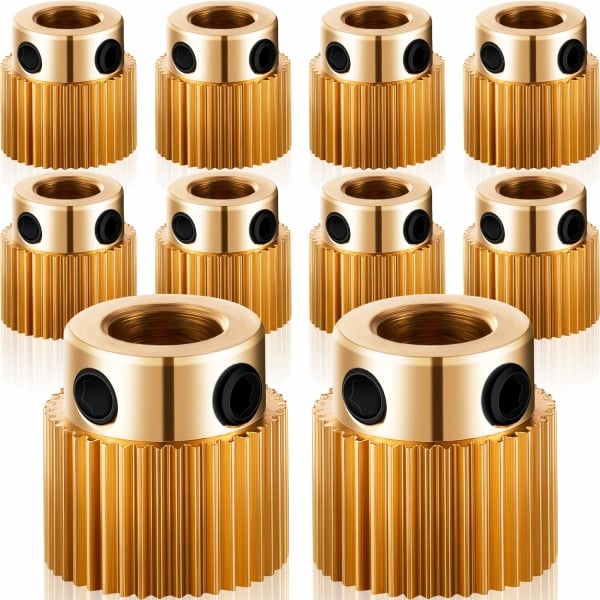 Extruderhjul 3D-skrivardelar 40-tandad mässingsväxel Extruderhjul Kompatibel med CR-10, CR-10S, S4, S5, Ender 3, Ender 3 Pro (10)