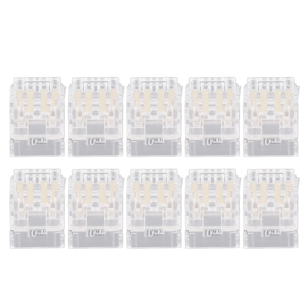 10 stk COB LED-stripe til ledningskontakt 4-pinners 10 mm gjennomsiktig loddefri LED-adapterkontakter for hjem, skole og kontor