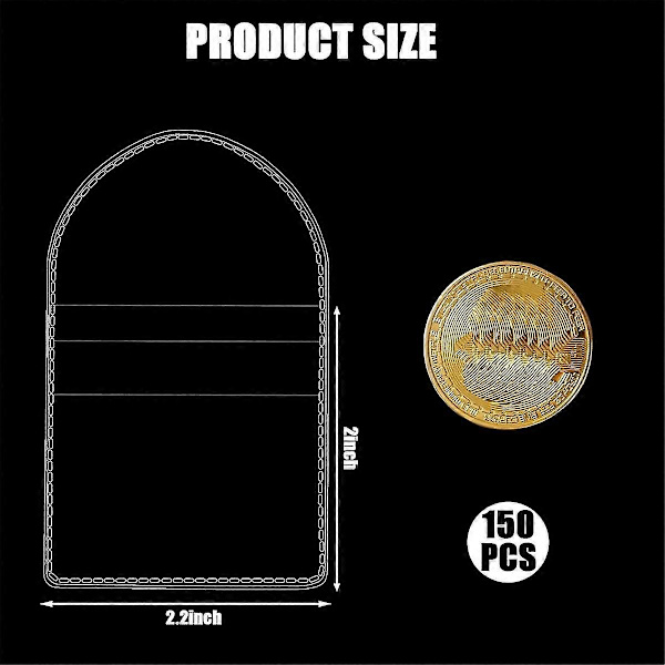 150 st Enkel Ficka Mynt Flip Myntfickor Hållare Klar Pvc Myntskydd Plast Mynthållare (5,5 x 5 cm Fyrkant)