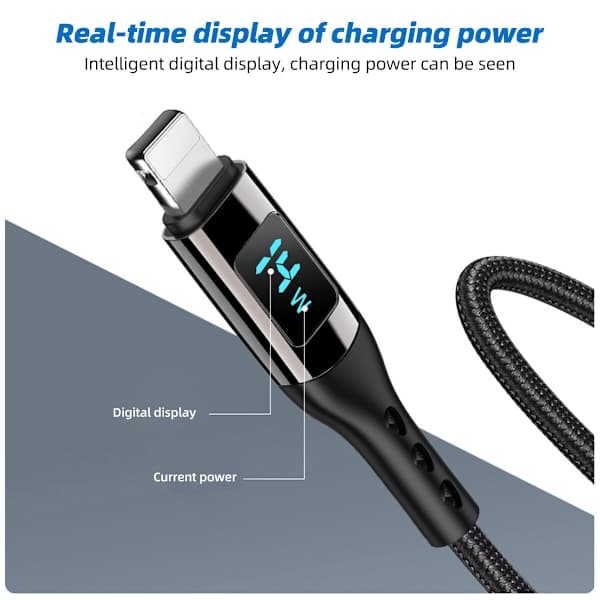USB-C PD hurtigopladningskabel 100 W Sort 1 m Sort 1 m 1 m